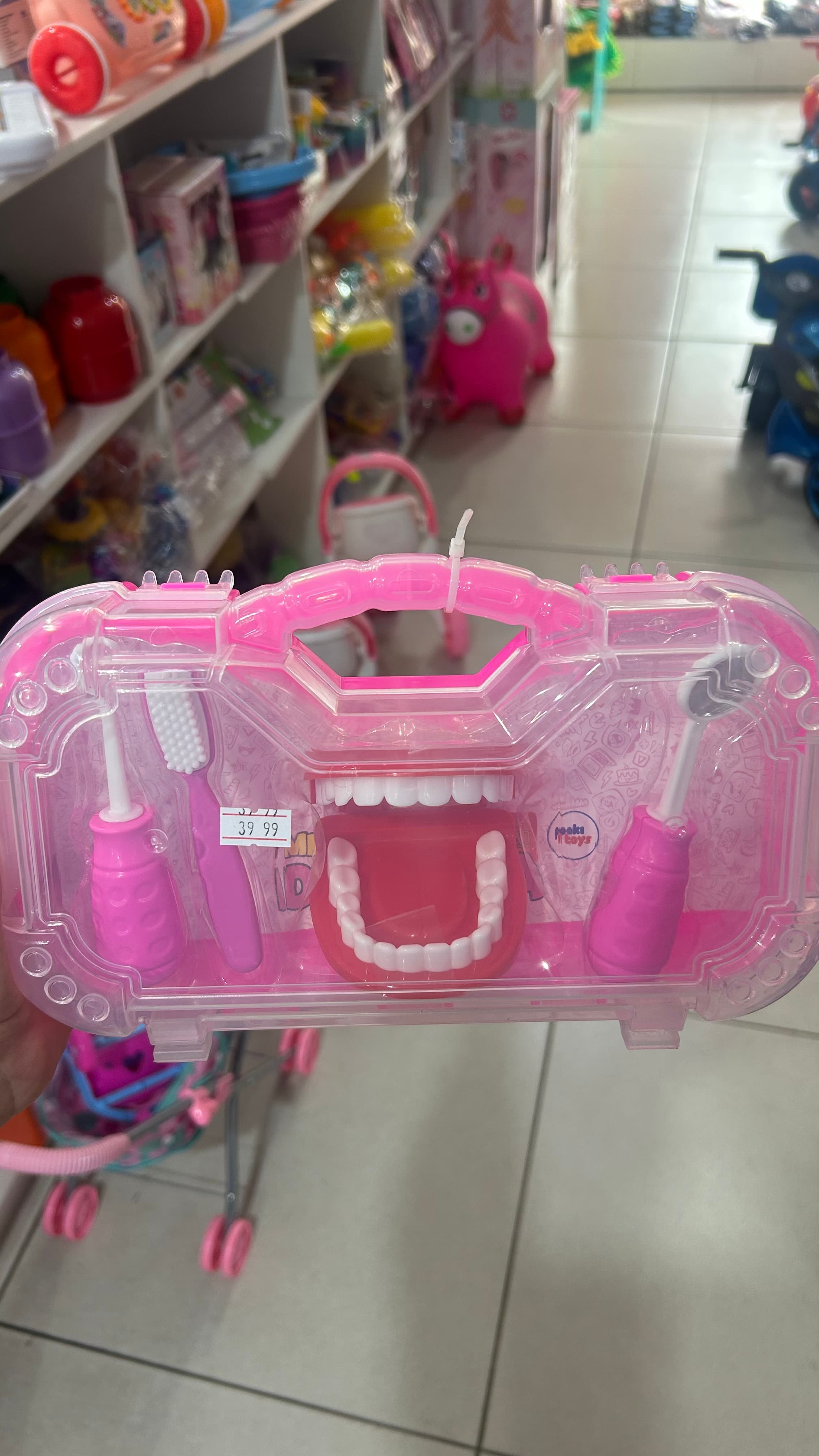 Kit Dentista Infantil com Maleta Rosa
