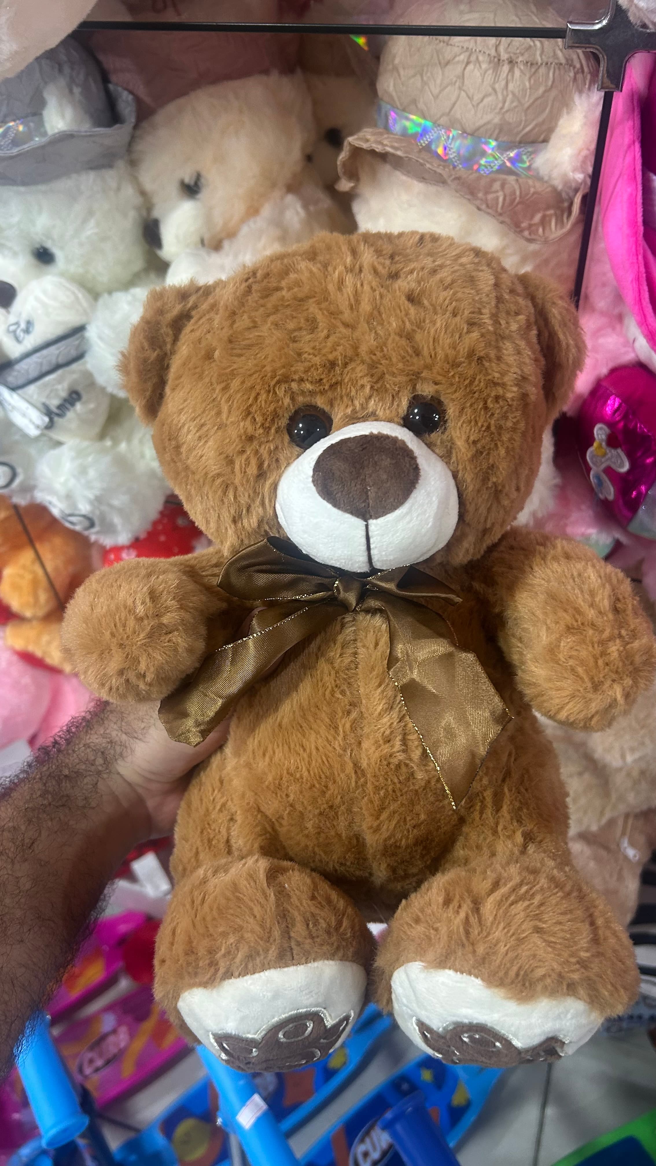 Urso de Pelúcia Marrom com Laço Premium
