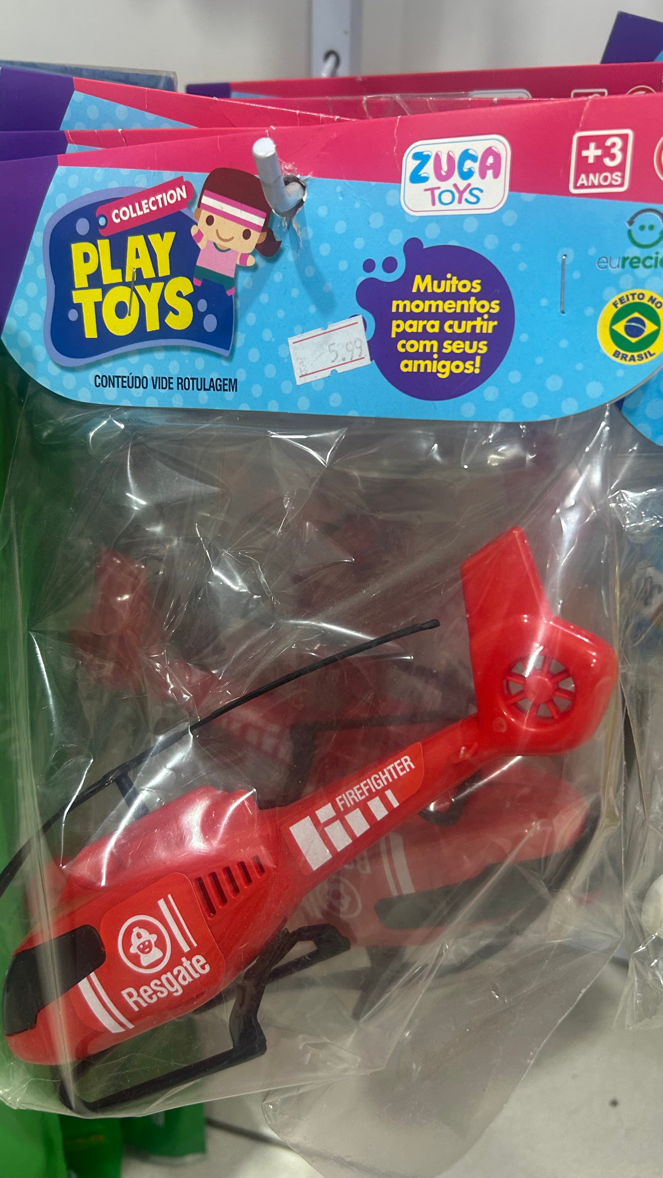 Helicóptero Infantil Resgate Firefighter Play Toys