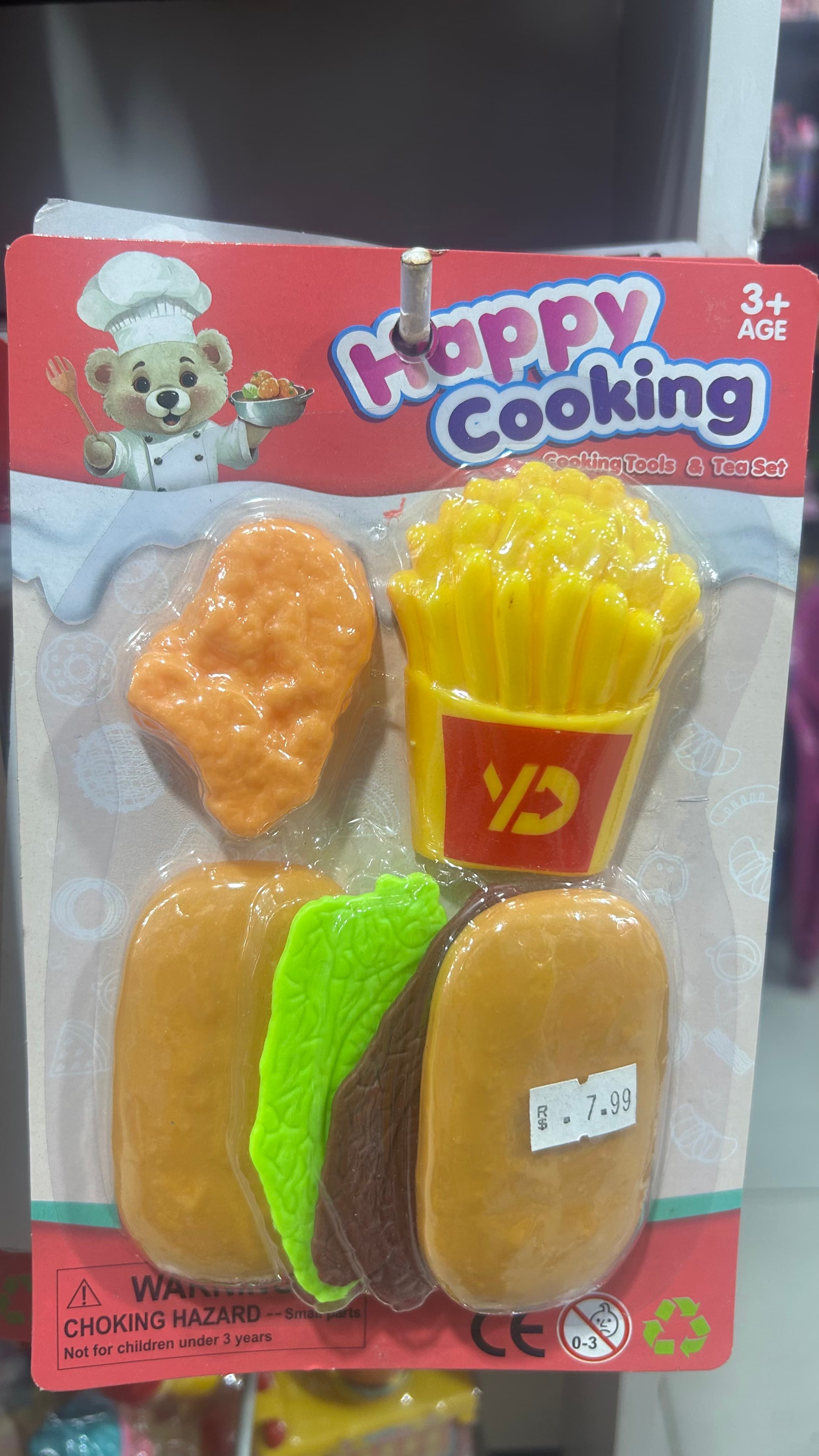 Kit Infantil Comidinha Cozinha Hambúrguer com Batata Frita