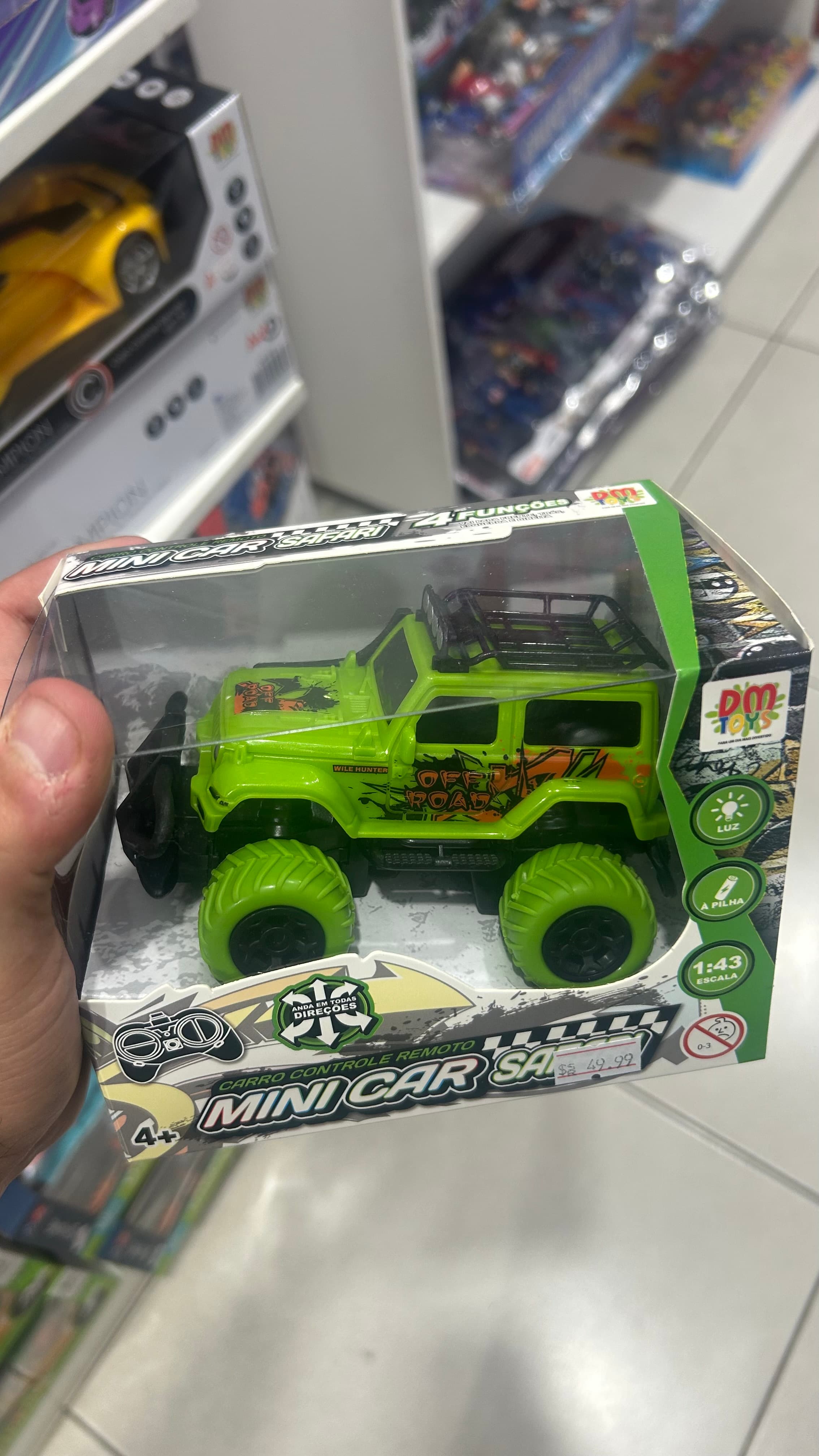 Mini Car Safari Off Road Controle Remoto Verde