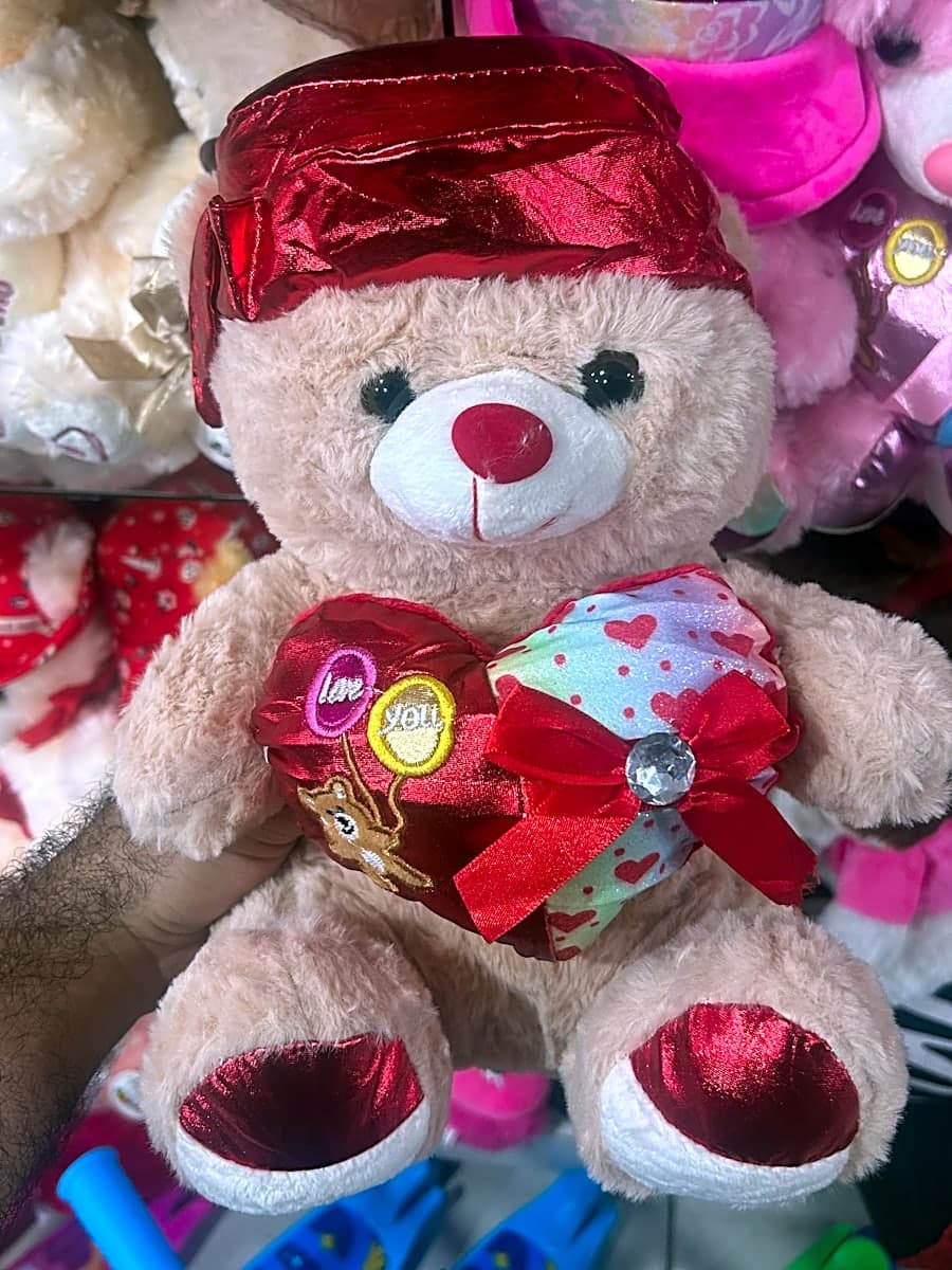 Urso de Pelúcia Love You com Coração Decorado