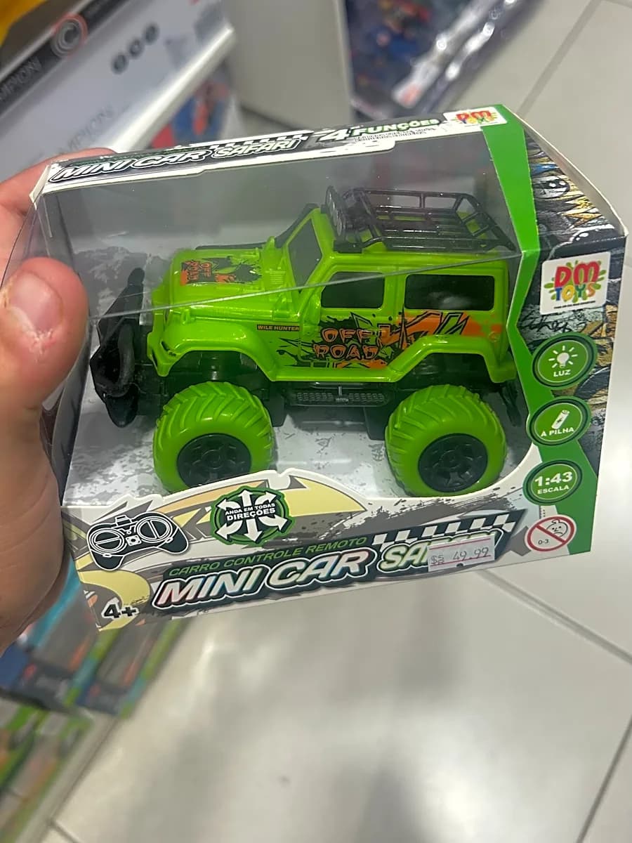 Mini Car Safari Off Road Controle Remoto Verde
