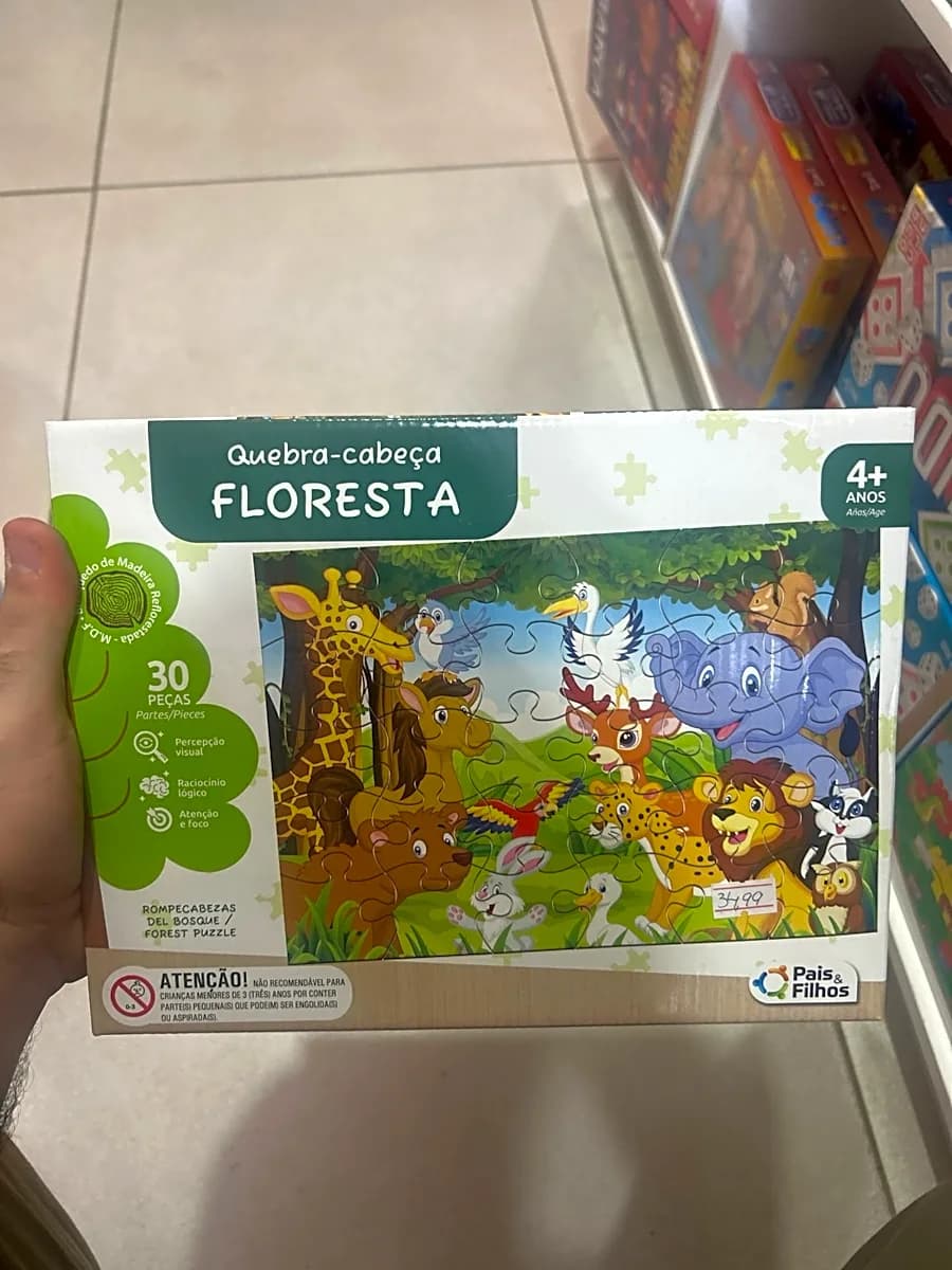 Quebra-Cabeça Floresta 30 Peças Madeira Pais & Filhos