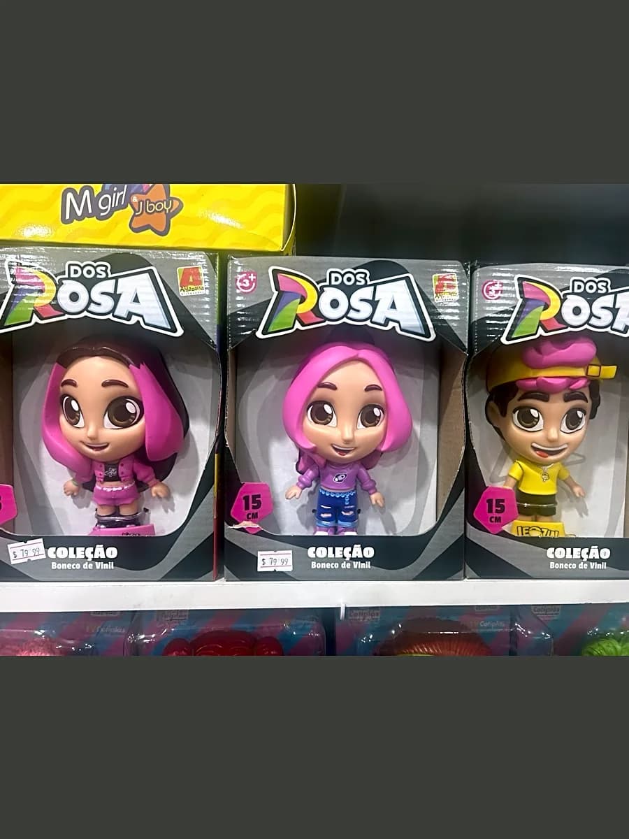 Boneco de Vinil Coleção Dos Rosa 15 cm Algazarra