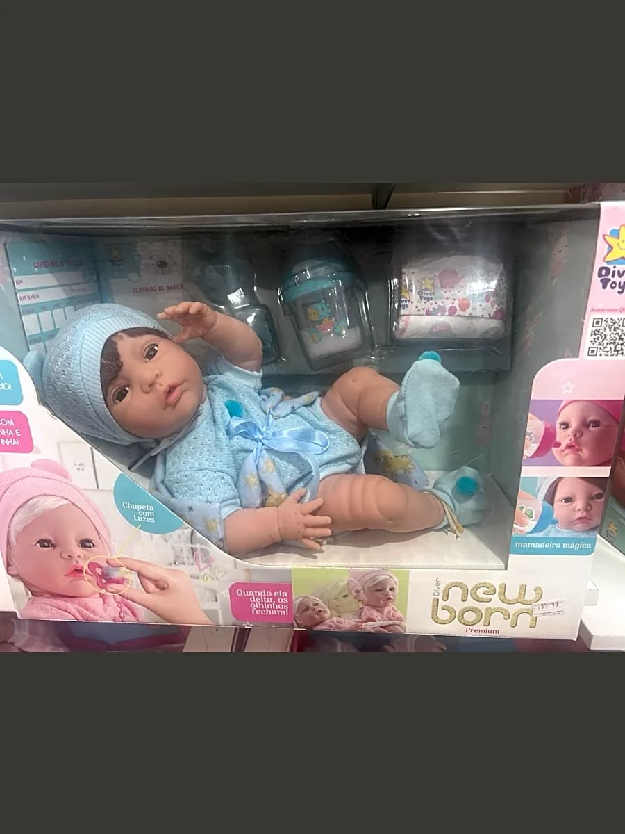 Boneca Bebê Reborn New Born Premium Diver Toys