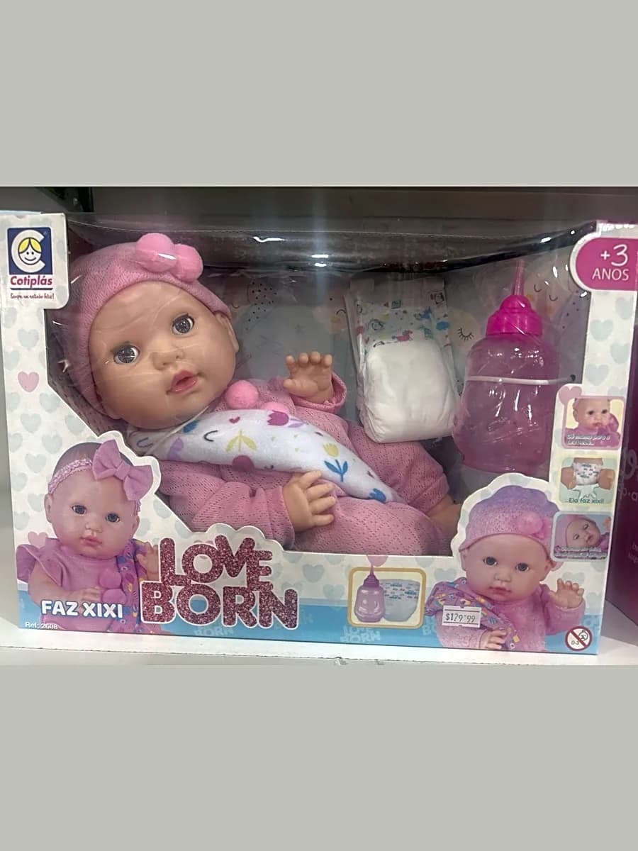 Boneca Love Born Faz Xixi Cotiplás