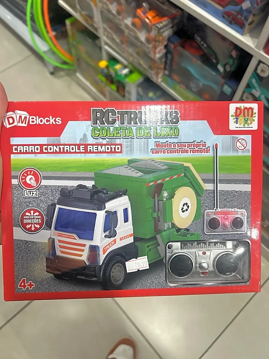 Caminhão de Lixo Controle Remoto de Montar RC Trucks DM Blocks