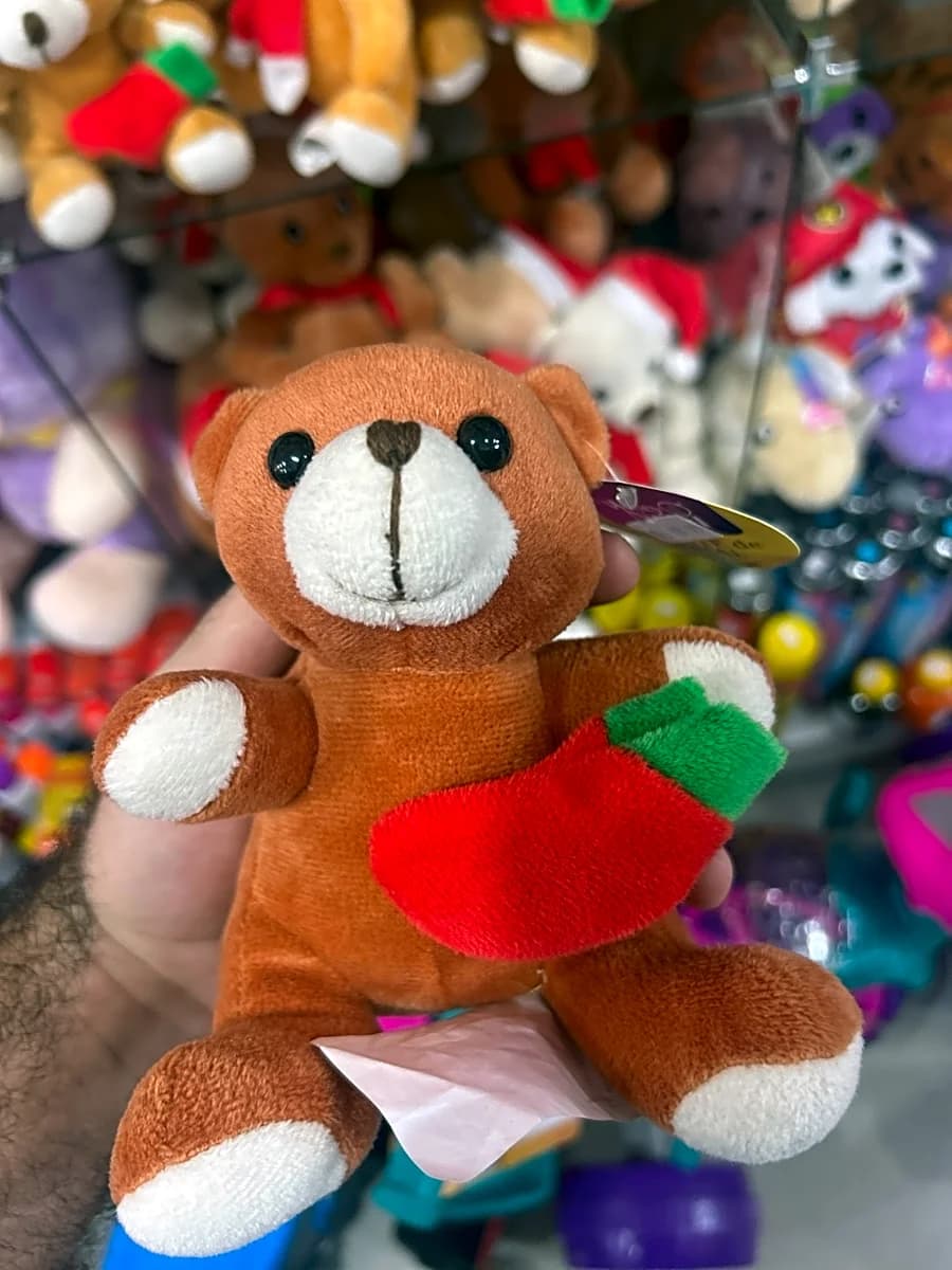 Ursinho de Pelúcia com Meia de Natal
