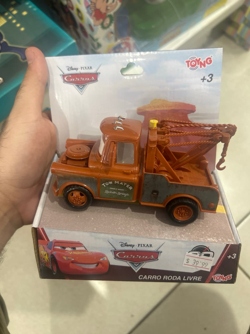 Carro Mate Roda Livre Disney Carros